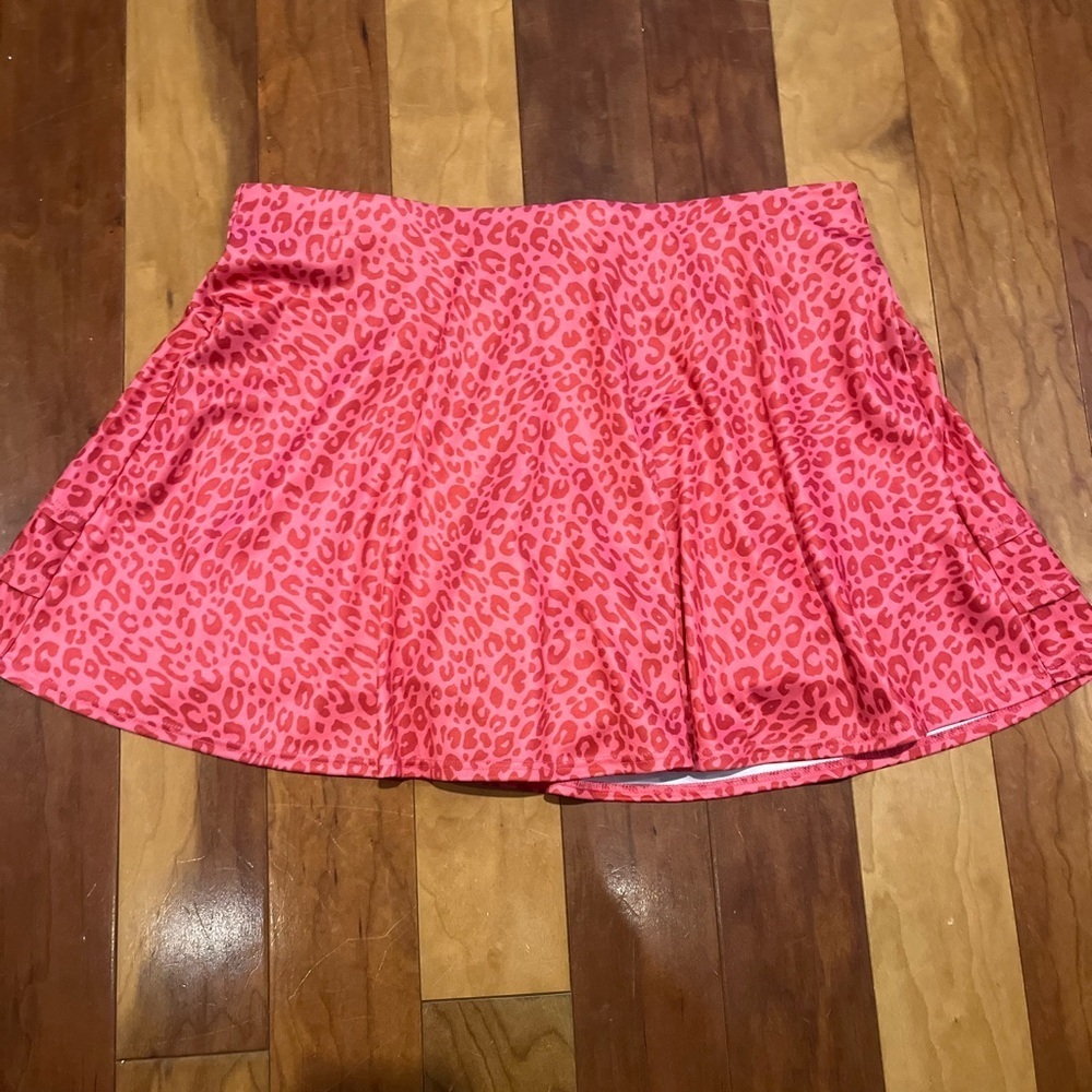 Grand Slam Performance Skirt Animal Print Vibrant Pink/Red Medium Athletic New
